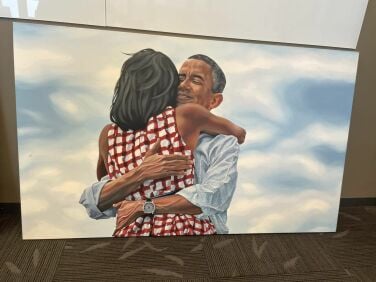 Michelle ve Barack Obama'nın tablosu