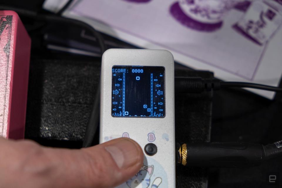 The UwU Virtual Pet Buffer is a Tamagotchi in a guitar pedal