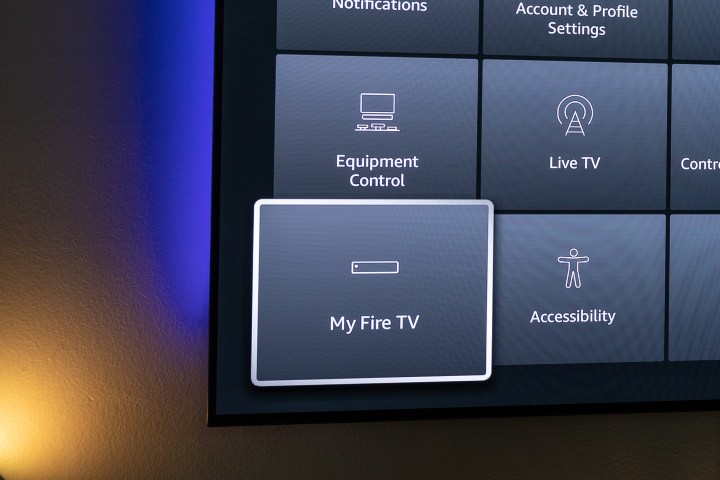 Fire TV ayarlarındaki My Fire TV seçeneği.