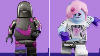 Lego Aiphorian and Eclipse styles side by side on lilac background