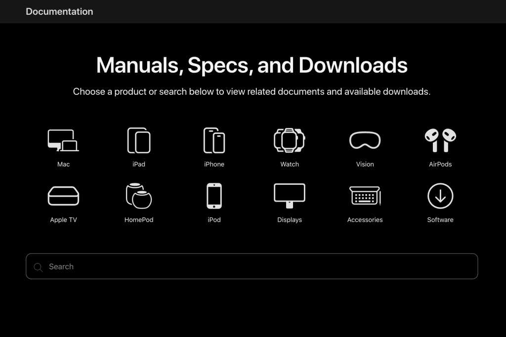 Apple’s new Manuals, Specifications & Downloads page is a great resource