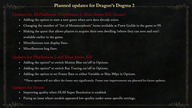 Dragon’s Dogma 2 update coming in ‘near future’ but won’t improve frame rates
