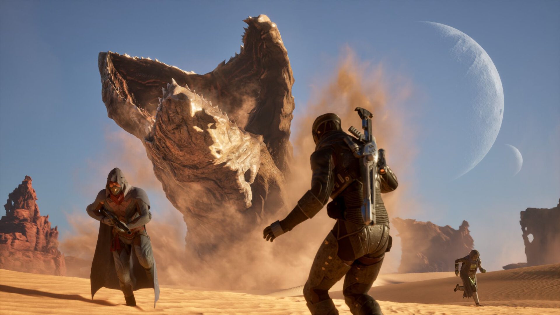 Dune Awakening will let you choose between the Harkonnen and Arrakis factions, plus a third arriving after launch