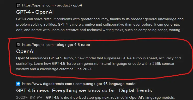 Reddit screenshot of leaked ChatGPT 4.5 Turbo blog post