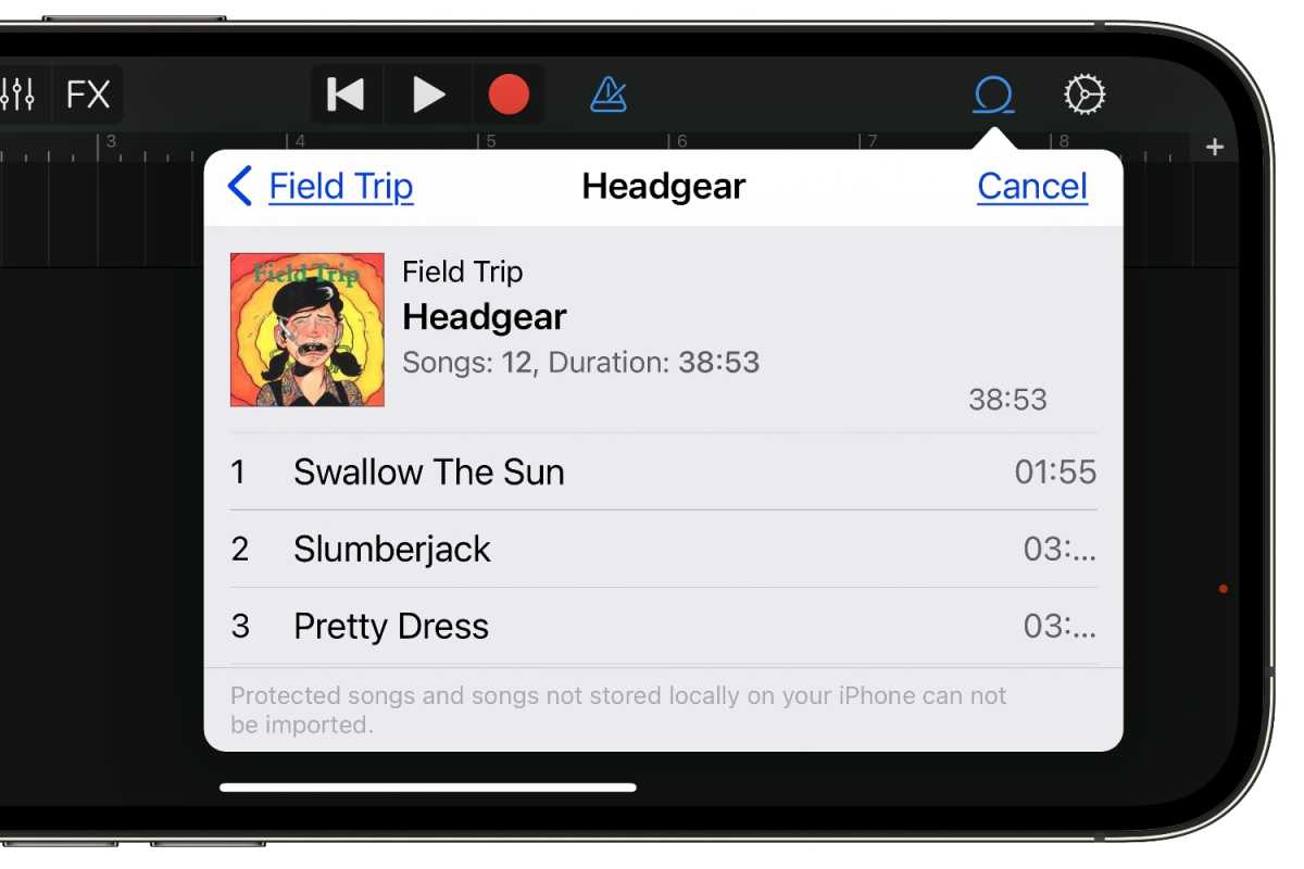 GarageBand iOS şarkılarını içe aktarma