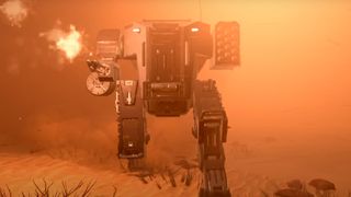 A robot advances in Helldivers 2