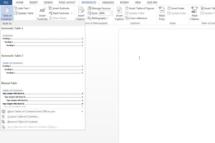 How to Create a Table of Contents in Microsoft Word