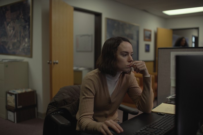 Daisy Ridley as Fran in Sometimes I Think About Dying Sitting in Front of a Computer