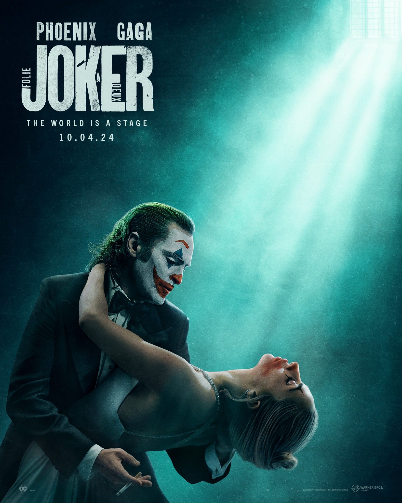 Joaquin Phoenix as Arthur Fleck and Lady Gaga as Harley Quinn dance in Joker 2 Poster