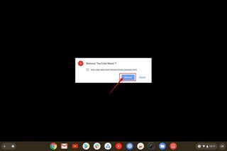 Confirm Chromebook app removal
