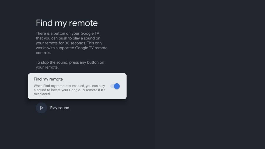 Google TV Uzaktan Bulucu Ayarları