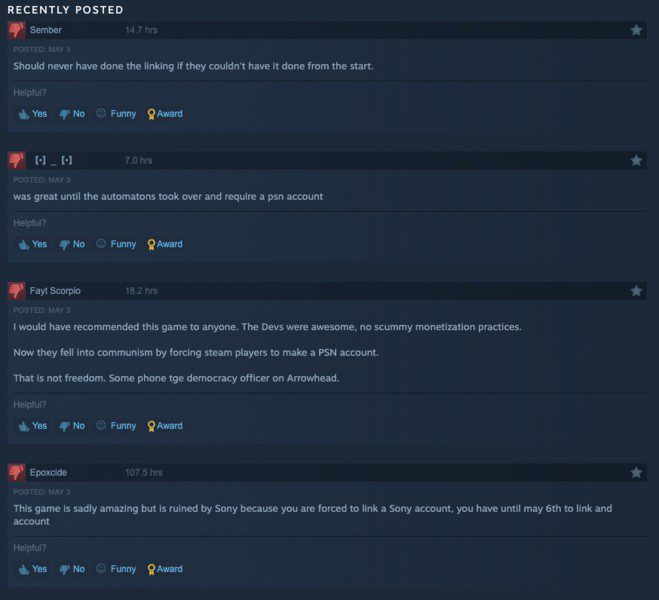 Helldivers 2 Oyuncusu Steam’de Hayal Kırıklığını İfade Ediyor, Çünkü Yakında PSN Hesabı Gerekecek