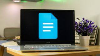 Google Docs logo on laptop screen