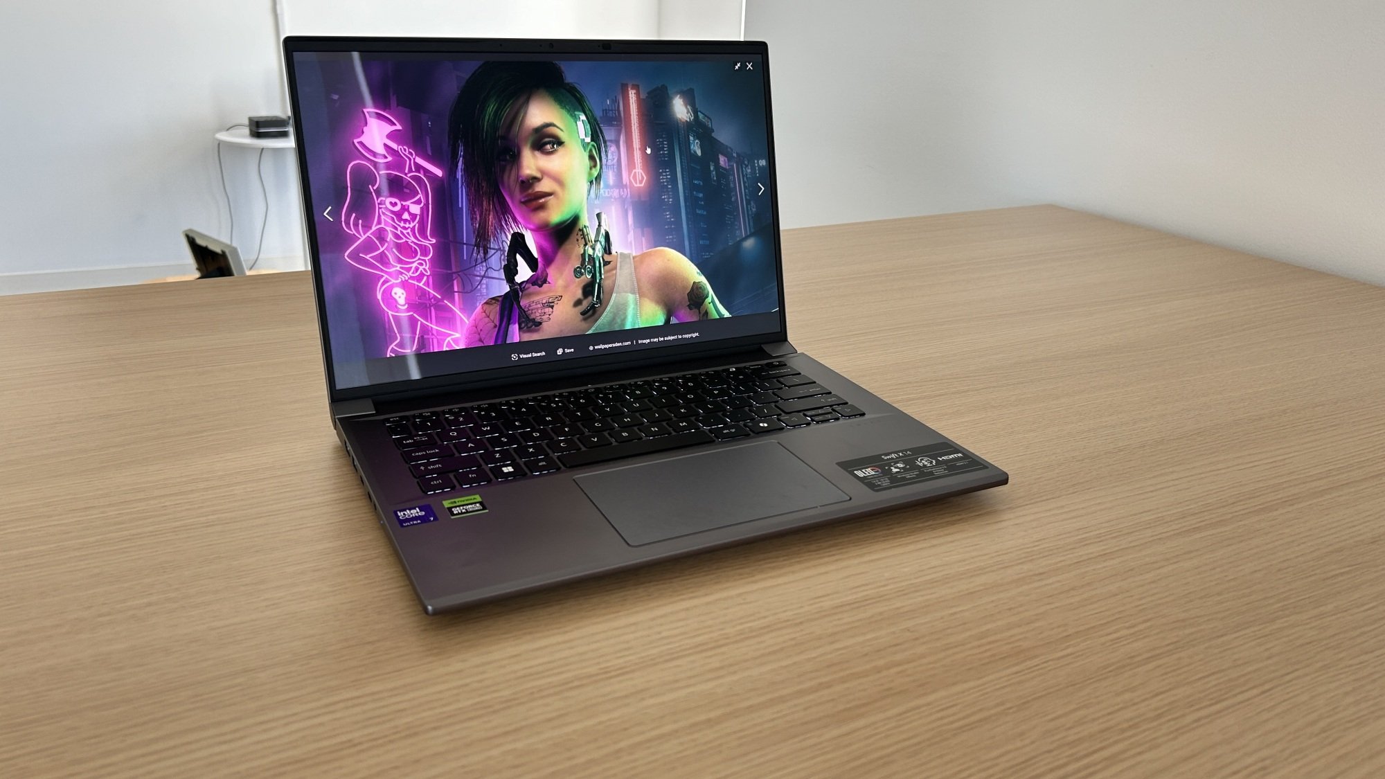 Acer Swift X 14 ve Cyberpunk 2077 tanıtım görseli