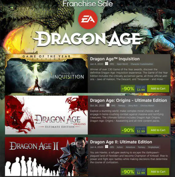 Before Dragon Age: The Veilguard, the entire series is on sale for $10