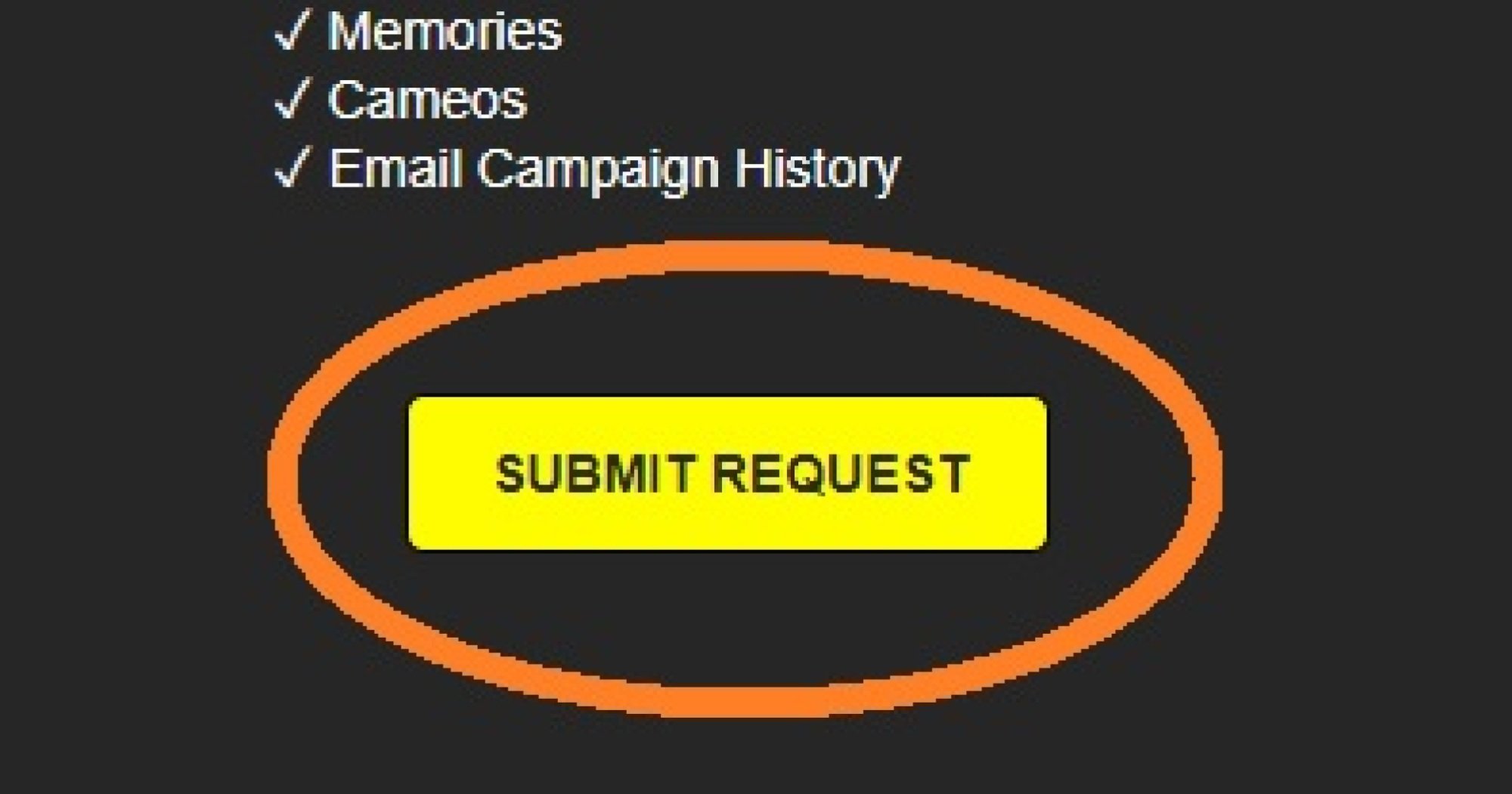 An orange circle around "Send request."