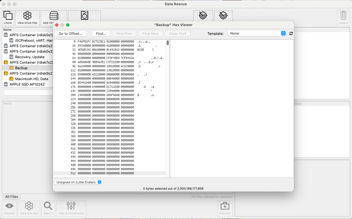 DataRescue6 5 Veri Kurtarma 6 s Hex Görüntüleyici aracı