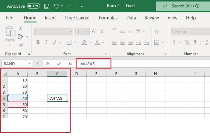 Excel'de farklı hücrelerdeki sayıları çarparak nasıl çarpılır